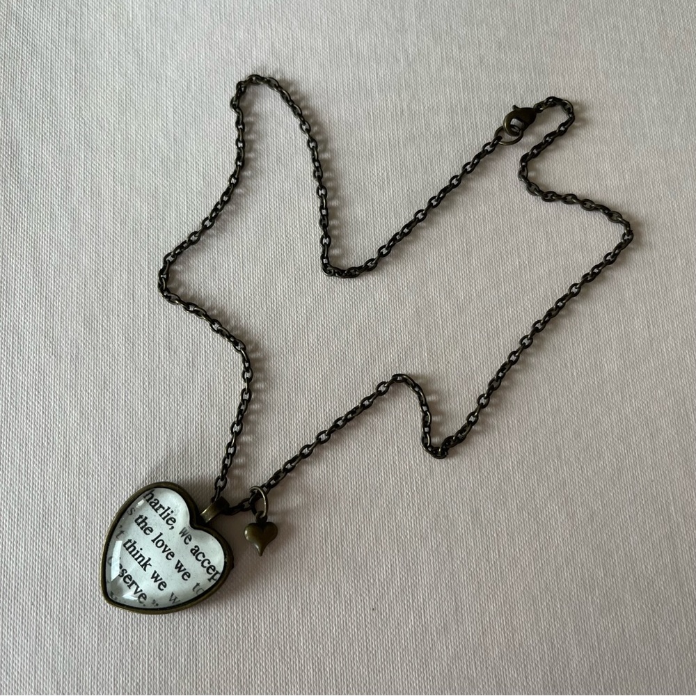 Perks of Being a Wallflower Quote Brass Tone Necklace